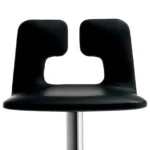 Black Upholstered Adjustable Chrome Base Bar Stool with Footrest