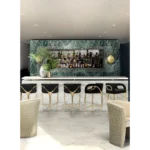 Black Velvet Upholstered Gold Metal Frame Bar Stool