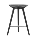 Black Wooden Bar Stool with Gold Metal Footrest