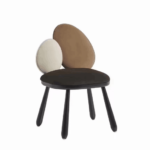 Two-Tone Cushion Chair Black Frame Curved Legs Modern Accent Seating