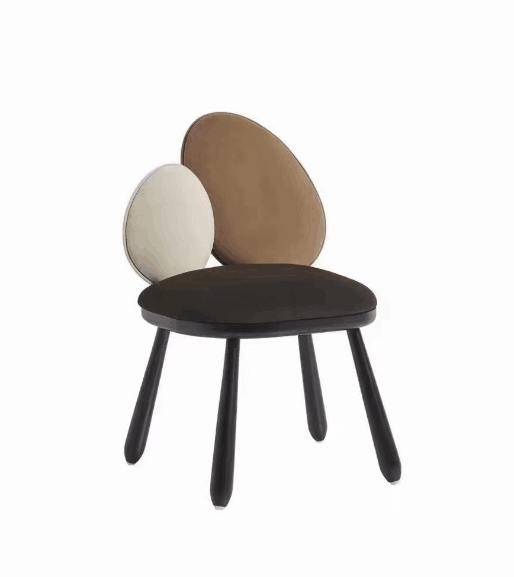 Two-Tone Cushion Chair Black Frame Curved Legs Modern Accent Seating