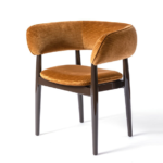 Brown Corduroy Chair Dark Wood Frame Modern Accent Seating