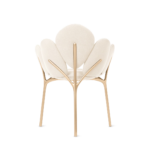Beige Petal Shaped Upholstered Accent Chair