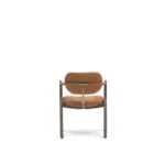 Orange Velvet Chair Oak Frame Brass Accent Modern Armchair Stylish Seating