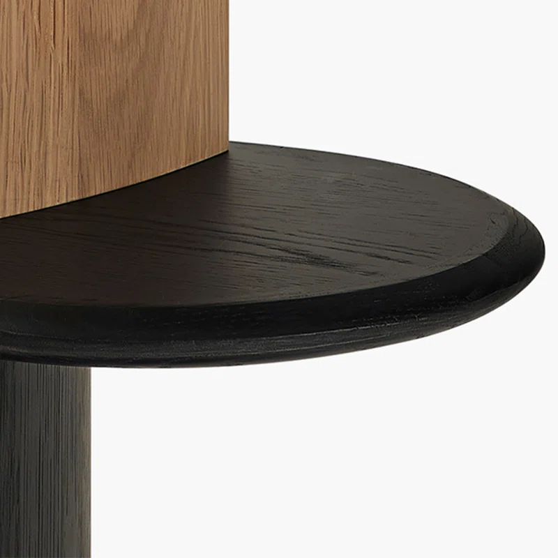 Two Tone Multi Tier Wooden Open Display Shelf with Contrast Panels