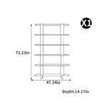 Two Tone Multi Tier Wooden Open Display Shelf with Contrast Panels