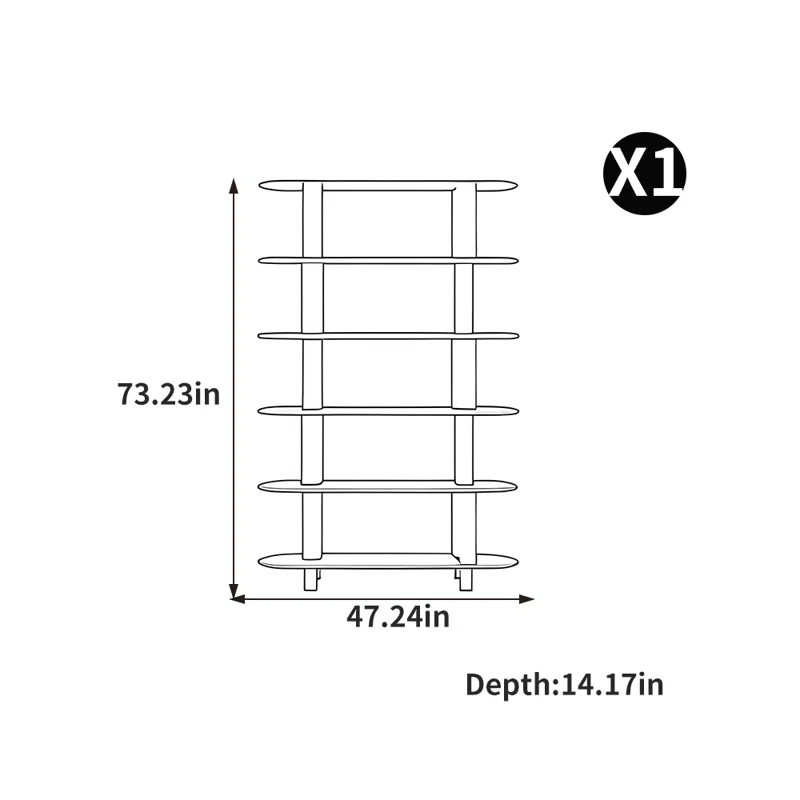 Two Tone Multi Tier Wooden Open Display Shelf with Contrast Panels