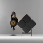 Modular Black Cube Storage Unit Foldable Geometric Design Metal Frame Multi-Functional Accent Shelf