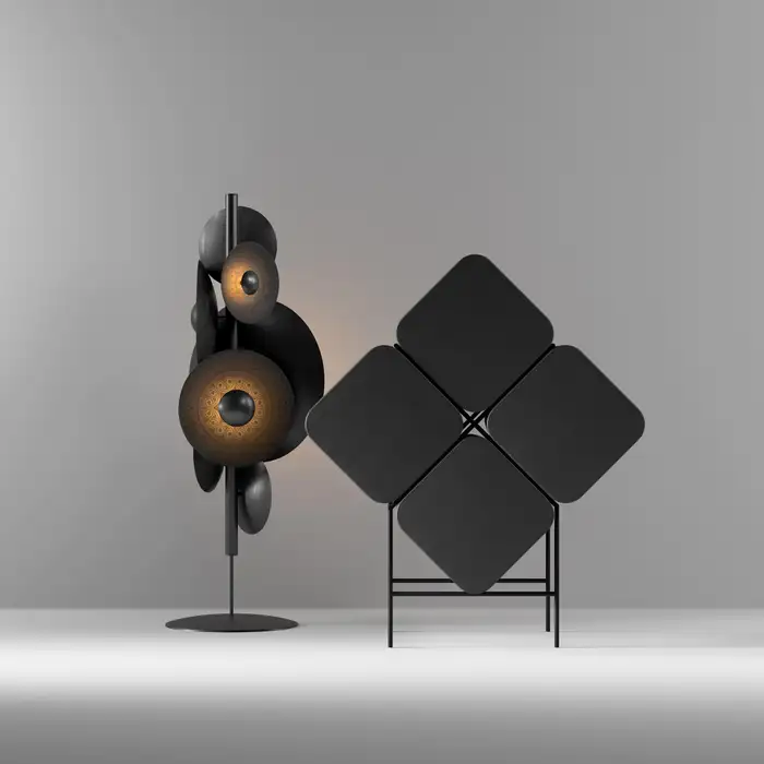 Modular Black Cube Storage Unit Foldable Geometric Design Metal Frame Multi-Functional Accent Shelf