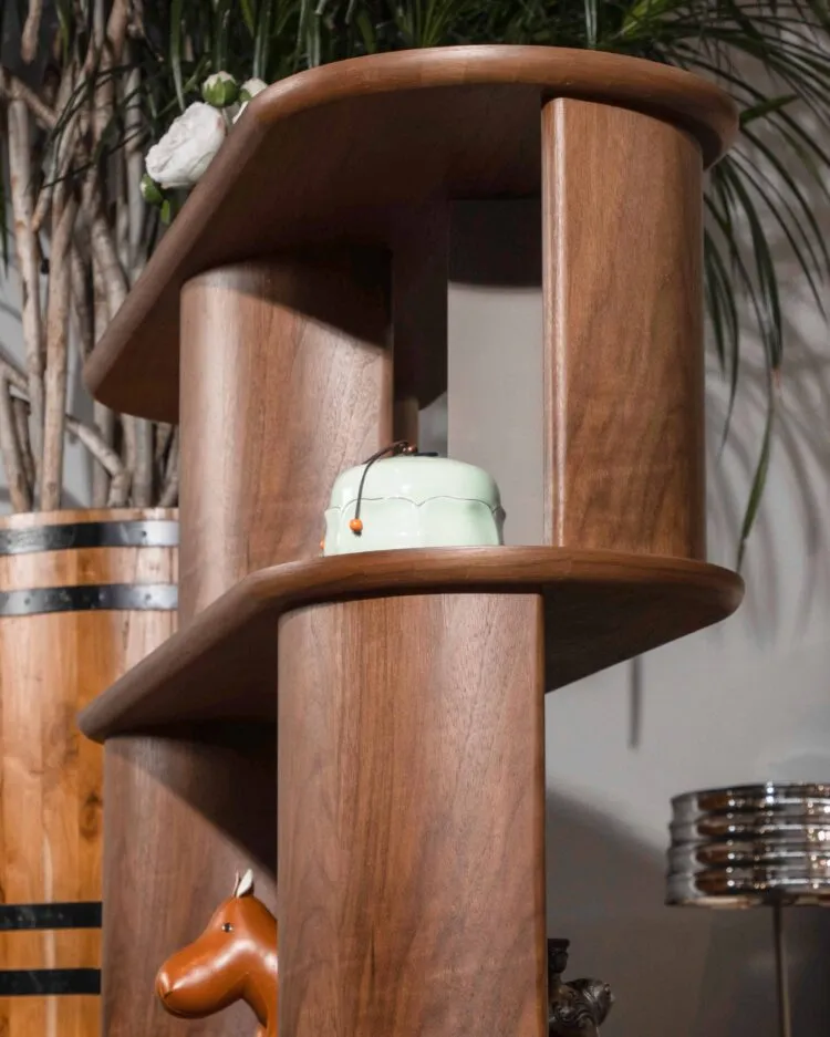 Geometric Open Cube Wooden Display Shelf Bookcase