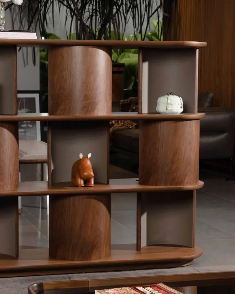 Geometric Open Cube Wooden Display Shelf Bookcase