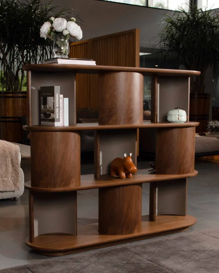 Geometric Open Cube Wooden Display Shelf Bookcase