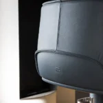 Grey Leather Adjustable Swivel Bar Stool with Chrome Base