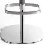 Grey Leather Adjustable Swivel Bar Stool with Chrome Base