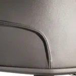 Grey Leather Adjustable Swivel Bar Stool with Chrome Base