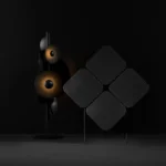 Modular Black Cube Storage Unit Foldable Geometric Design Metal Frame Multi-Functional Accent Shelf