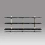 Marble and Wood Three Tier Floating Wall Mounted Shelf