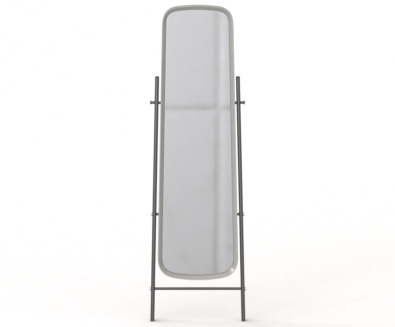 Modern Floor Standing Full Length Silver Mirror with Metal Frame