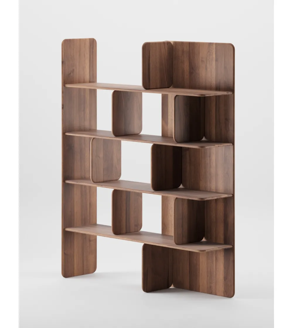 Modern Asymmetric Wooden Wall Mounted Display Shelf Bookcase
