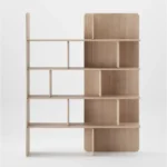 Modern Asymmetric Wooden Wall Mounted Display Shelf Bookcase