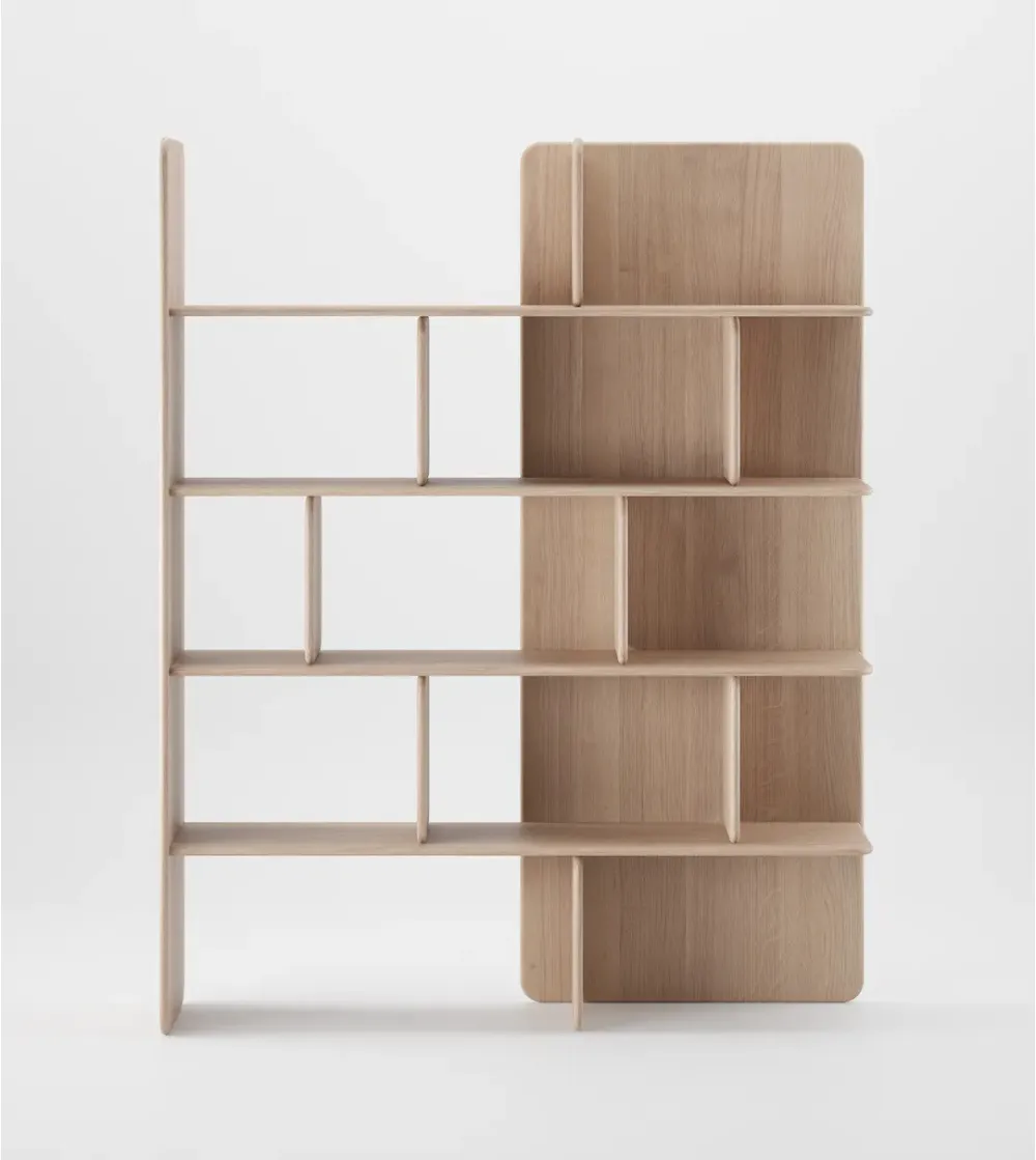Modern Asymmetric Wooden Wall Mounted Display Shelf Bookcase