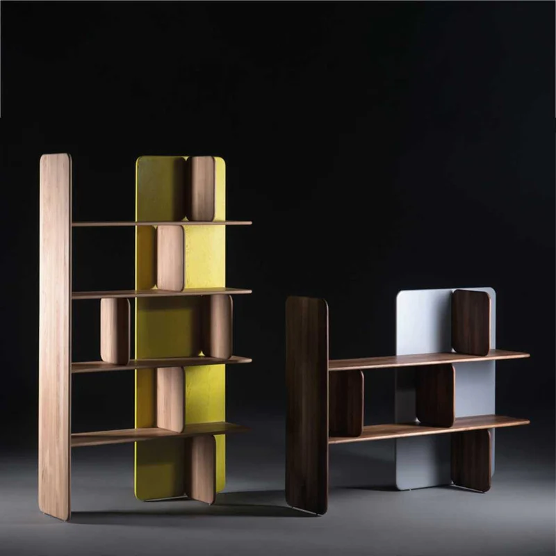 Modern Asymmetric Wooden Wall Mounted Display Shelf Bookcase