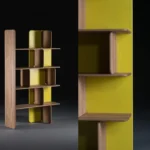 Modern Asymmetric Wooden Wall Mounted Display Shelf Bookcase