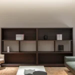Modern Matte Black Wooden Multi Compartment Open Display Shelf Bookcase