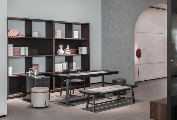 Modern Matte Black Wooden Multi Compartment Open Display Shelf Bookcase