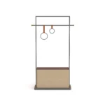 Modern Metal Coat Stand with Two Drawers and Hanging Hooks