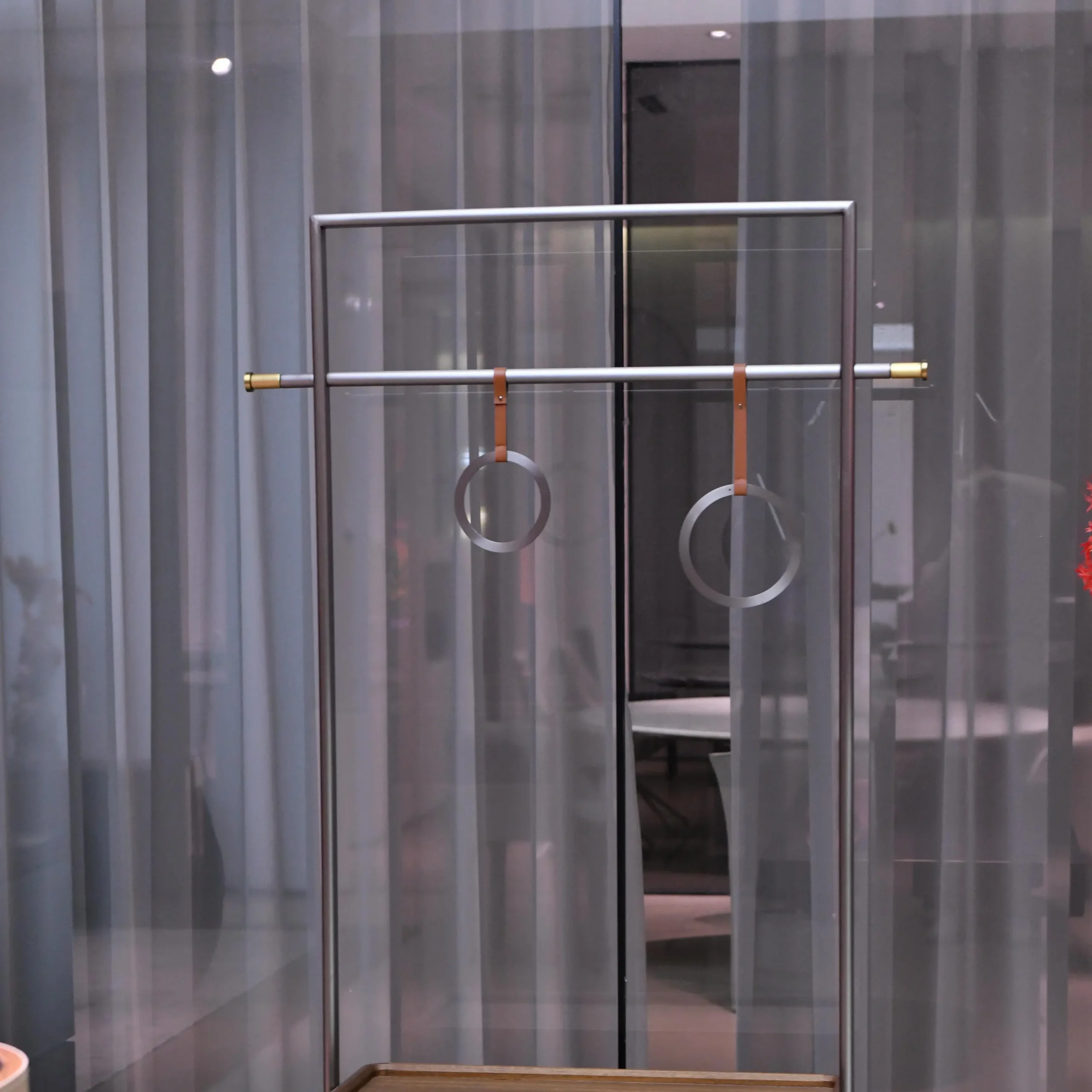 Modern Metal Coat Stand with Two Drawers and Hanging Hooks