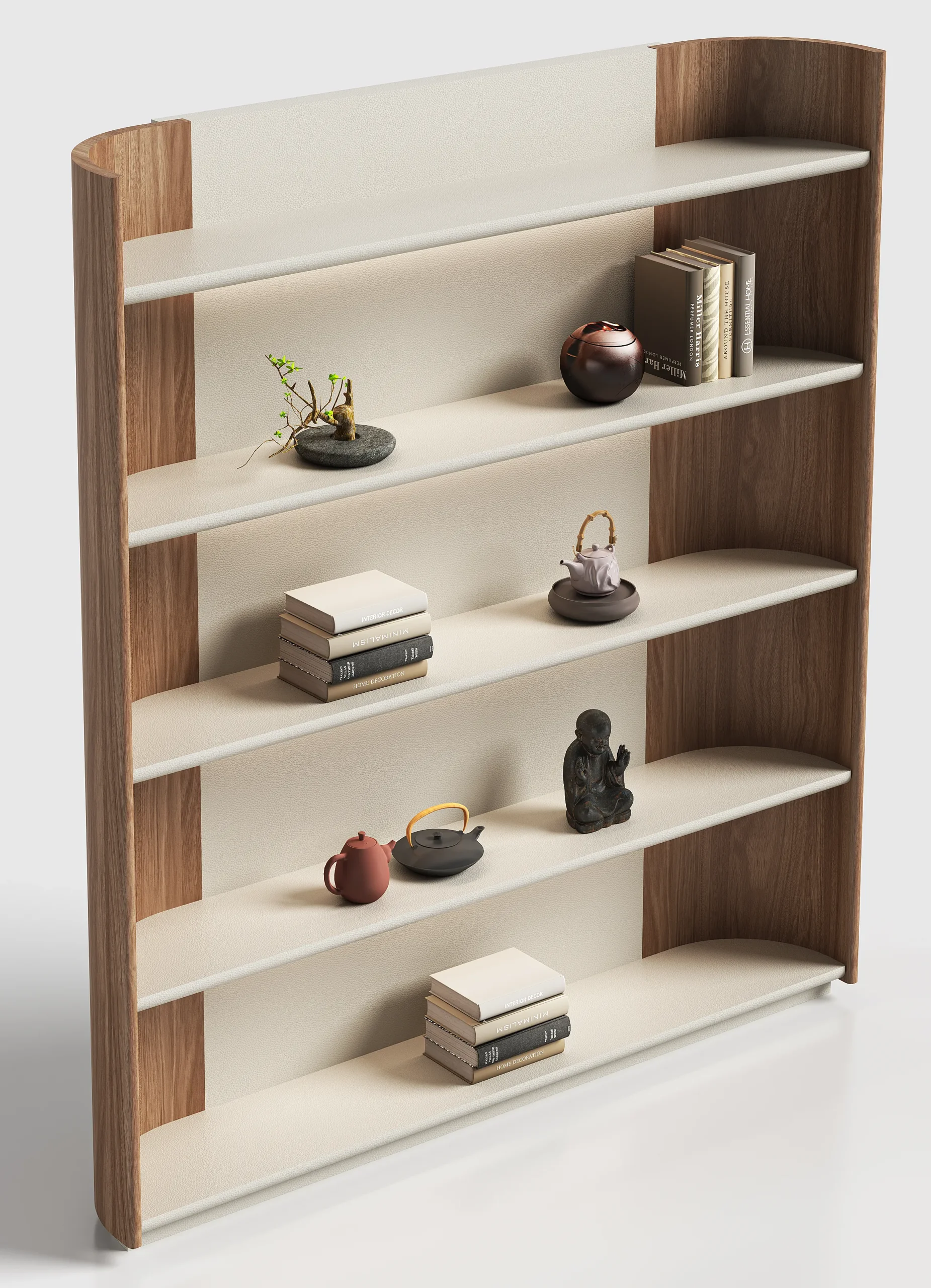 Modern Two Tone Open Shelf Wooden Display Bookcase