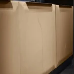 Modern Two Tone Wooden Display Shelf with Closed Storage Cabinets