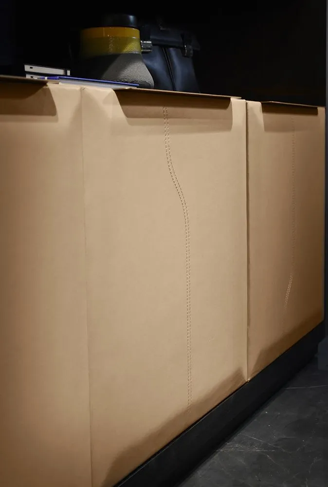 Modern Two Tone Wooden Display Shelf with Closed Storage Cabinets