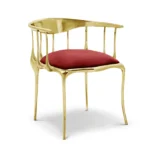 Gold Metal Frame Chair Black Velvet Seat Modern Accent Seating