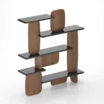 Organic Curved Wooden Wall Mounted Multi Tier Display Shelf
