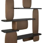 Organic Curved Wooden Wall Mounted Multi Tier Display Shelf
