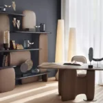 Organic Curved Wooden Wall Mounted Multi Tier Display Shelf