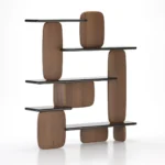 Organic Curved Wooden Wall Mounted Multi Tier Display Shelf