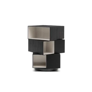 Rotating Stacked Cube Two Tone Wooden Display Storage Shelf