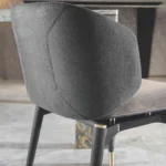 Navy Blue Suede Chair Black Frame Brass Legs Modern Accent Seating