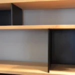 Asymmetric Two Tone Wooden Multi Tier Open Display Shelf Bookcase