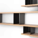 Asymmetric Two Tone Wooden Multi Tier Open Display Shelf Bookcase