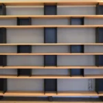 Asymmetric Two Tone Wooden Multi Tier Open Display Shelf Bookcase