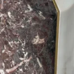 Marble-Accented Black Glass Nesting Side Tables with Geometric Pedestals