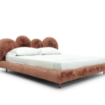 Premium Rabbit Hair Fiber Fur Cloud Headboard Bed Playful Modern Cozy Design