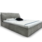 Gray Velvet Low-Profile Bed Plush Modern Cozy Design