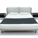 Neutral Upholstered Bed Set Sleek Modern Coordinated Design