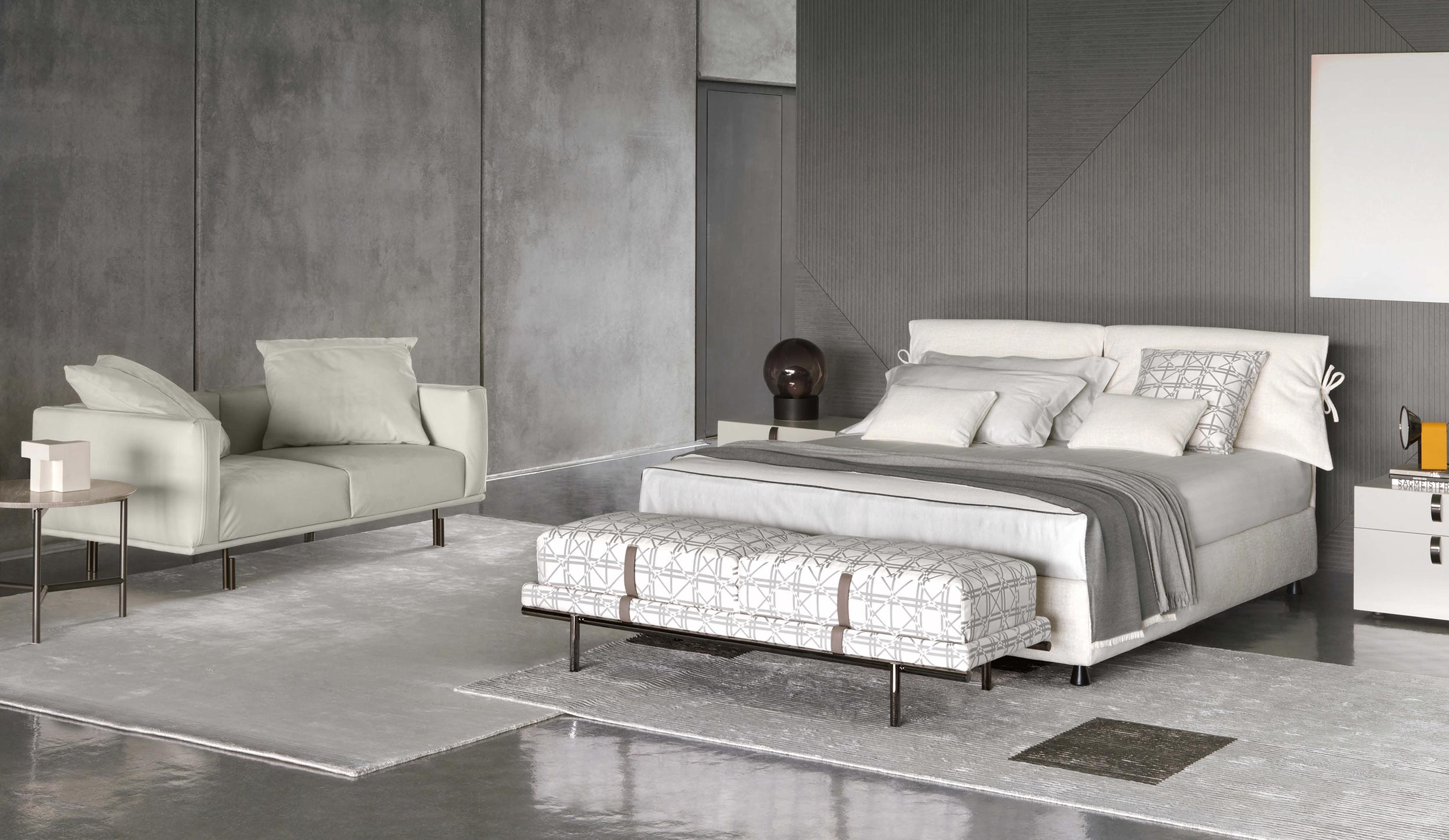 Light Upholstered Bed Modern Minimalist Design with Patterned Accent Details