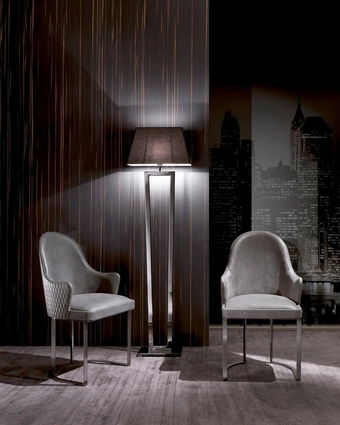 Beige Velvet Upholstered Gold Metal Dining Chair